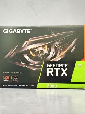 GIGABYTE GeForce RTX 3050 Graphics Card - Black & Green Accents